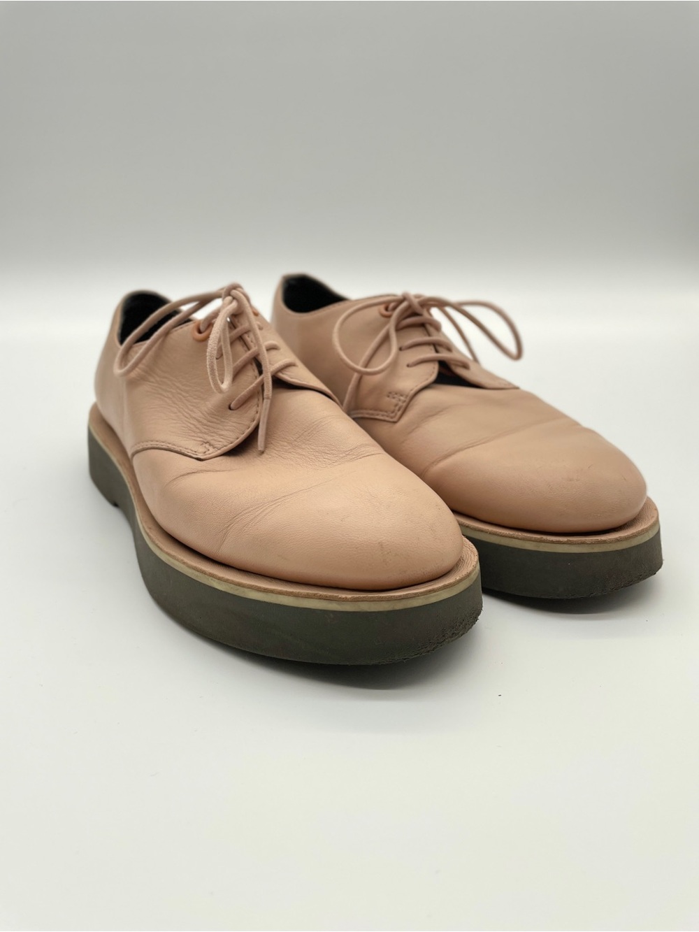 Camper Tyra Pink Leather Platform Oxford Shoes EU 38